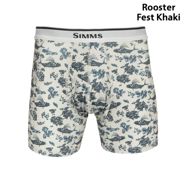 Simms Fishing Boxer Briefs Rooster Fest Khaki Simms Fishing Boxer Briefs Rooster Fest Khaki